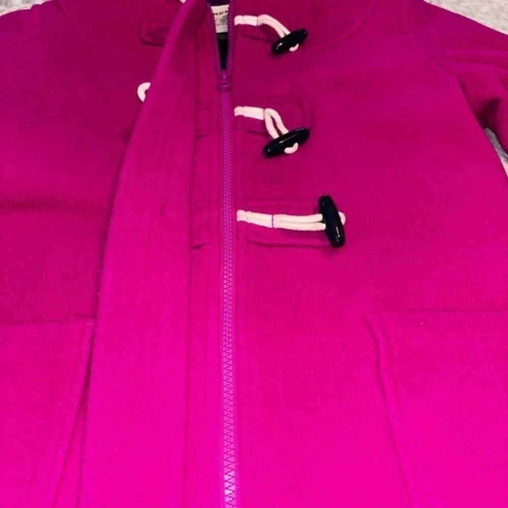 Old Navy Girls Magenta Pink Fleece Toggle Hooded Coat Jacket‎ Size Large (C10)